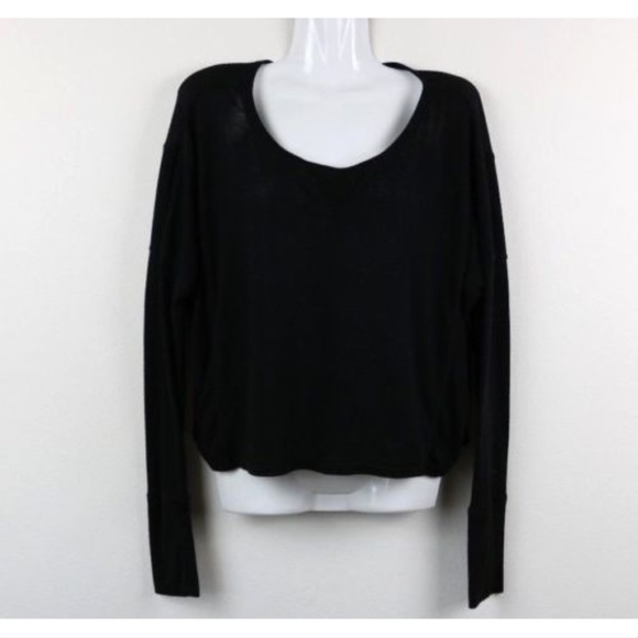 Athleta Tops - Athleta Black Oversize Crop Long Sleeve Tee